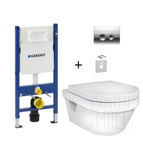 Комплект унитаз Gustavsberg Hygienic Flush и инсталляция Geberit 4в1